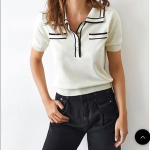 NWT Anika Cornsilk Preppy Sweater